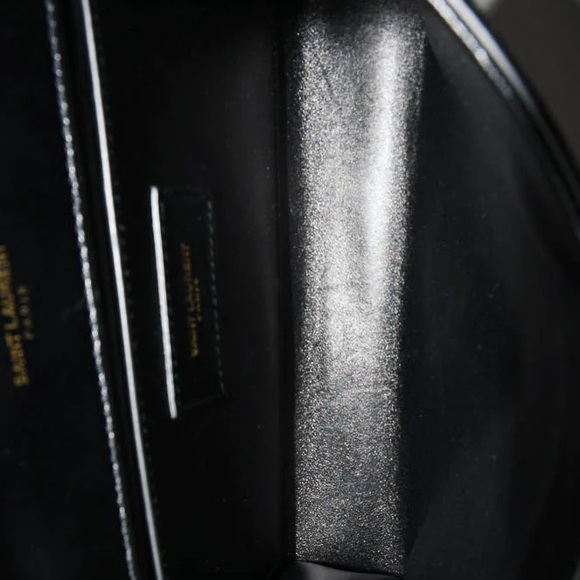 YSL Saint Laurent Black Suede Kate Bag w/ Glitter Heart Fireworks Print - Picture 8 of 12